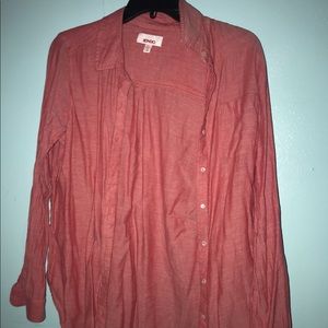 Coral Long Sleeve Button-up